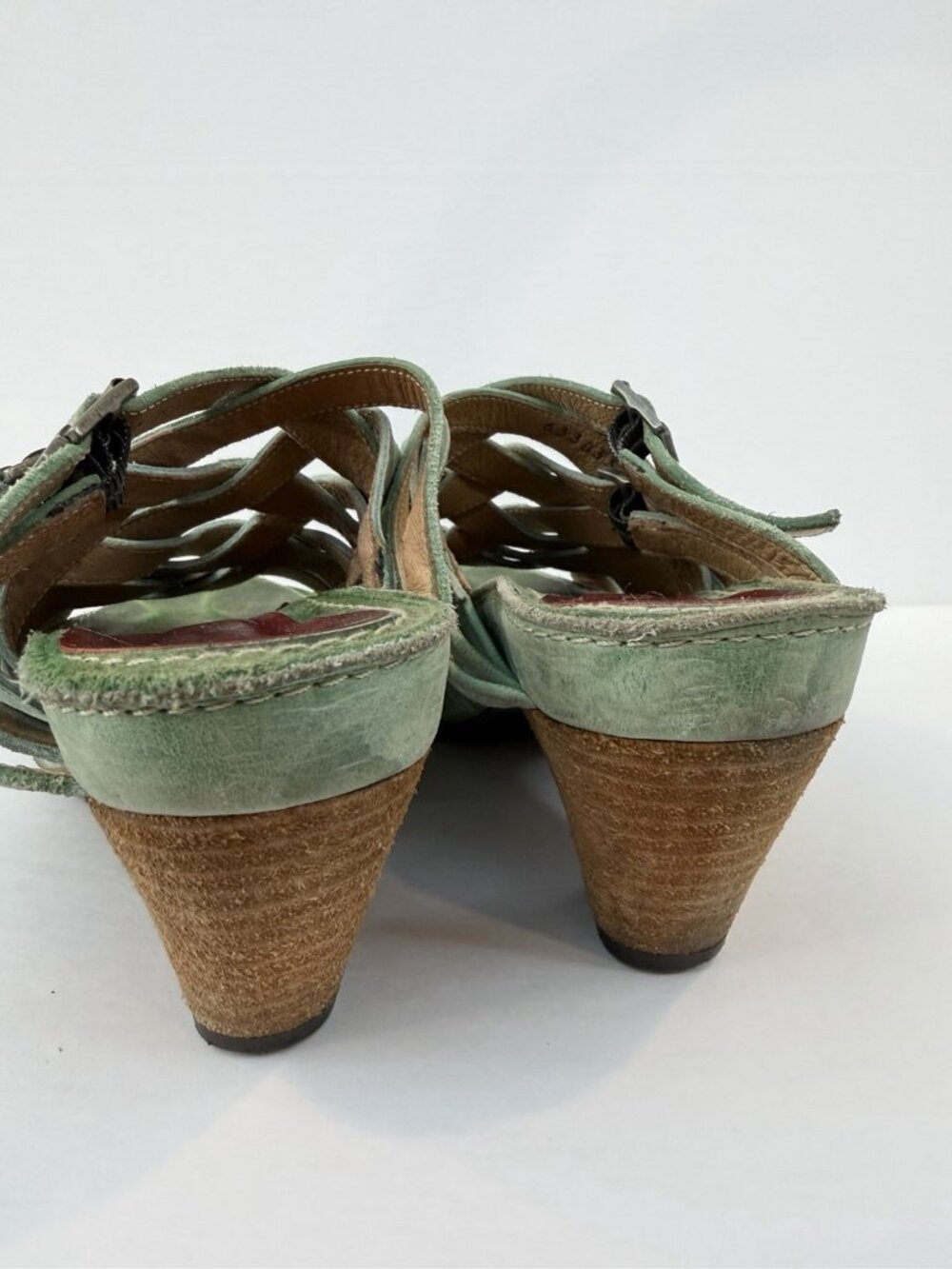 John Fluevog Women's Janice Mint Green Platform Heeled Sandal Size 6 READ - Picture 8 of 16
